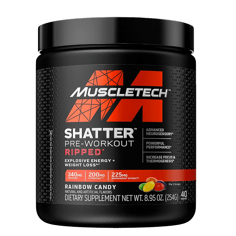 MuscleTech Shatter Ripped Pre Workout rainbow