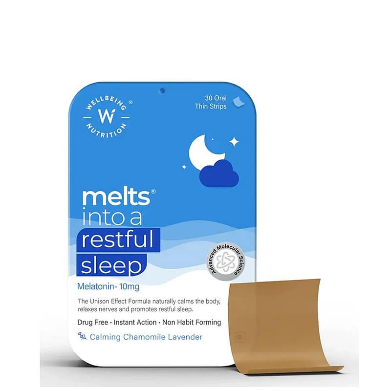 Wellbeing Nutrition Melts Restful Sleep Melts 10 MG Calming Chamomile Lavender flavour