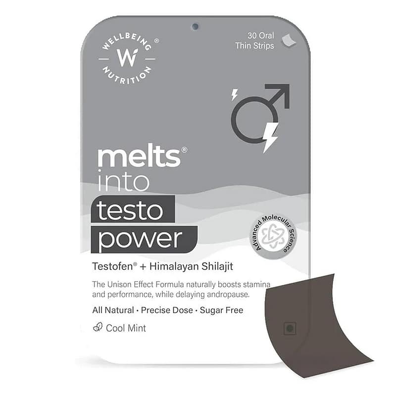 Wellbeing Nutrition Melts Testo Power 30 Thin Oral Strips Pack of 1