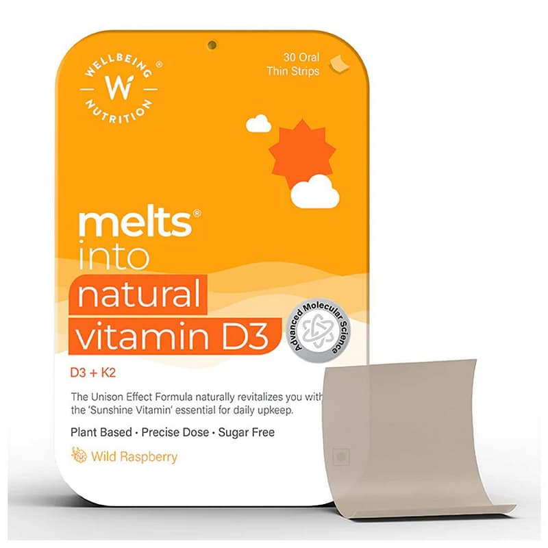 Wellbeing Nutrition Natural Vitamin D3 30 Thin Oral Strips Wild Raspberry Flavour Wellbeing Nutrition Natural Vitamin D3 30 Thin Oral Strips Wild Raspberry Flavour